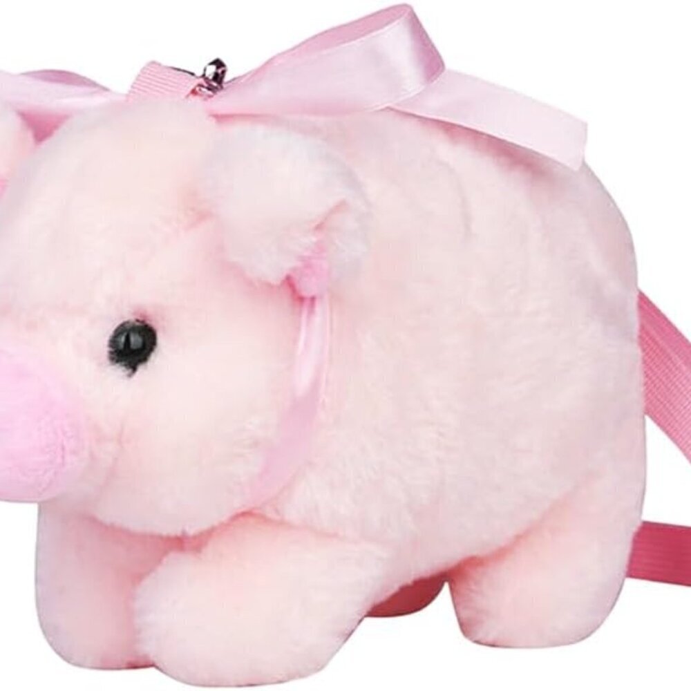 Cute Plush Pig Crossbody Bag Pink Kawaii Shoulder Handbag Purse